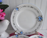 Shelley England Set of 3 Blue Acacia Mimosa 7 Inches Plates Art Deco 1930s