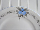 Shelley England Set of 3 Blue Acacia Mimosa 7 Inches Plates Art Deco 1930s