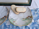 Shelley Cottage 2 Saucer Only Pair Queen Anne Square Paneled Art Deco 1928