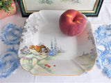 Art Deco Shelley 1930s Cottage 2 Queen Anne Square Serving Bowl 8.25 Inch Bowl