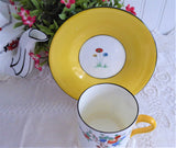 Shelley Crabtree Art Deco Cup And Saucer Yellow Demitasse 1930s Mocha Shape