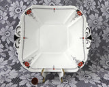 Shelley Queen Anne Red Daisy Cake Plate Server Art Deco Plate 1930s