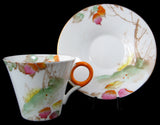 Shelley Art Deco Regent Tree On Hill With Leaves Cup And Saucer 1930s Demitasse