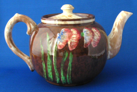 Teapot Sudlows Art Deco Impressionist Floral Large 1930s English Tea Pot
