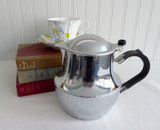 Chrome Bakelite Teapot Swan Early Wikka Ware 1930s Basketweave Base