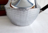 Chrome Bakelite Teapot Swan Early Wikka Ware 1930s Basketweave Base