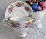 Pretty Flower Bouquets Cup And Saucer Tuscan England 1930s Rose Daisy Tulip