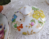 Lovely Floral Teapot Tuscan England 1940s Hand Colored On Transfer