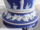 Wedgwood Blue Dip Jasperware 1930s Vase With Flower Frog Potpourri