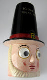 Sugar Shaker Muffineer Welsh Lady Googly Eyes 1930s Figural Sugar Caster