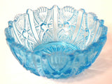 Open Salt Pressed Hobnail Zipper Aqua Blue Glass England Salt Cellar Teabag Holder