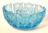 Open Salt Pressed Hobnail Zipper Aqua Blue Glass England Salt Cellar Teabag Holder