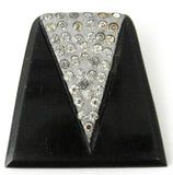 Art Deco Dress Clip Vintage METL Rhinestone Pylon Black Black And Silver 1930s