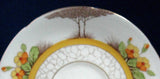 Cup And Saucer Art Deco Trees Cobbled Path Colored 1940s