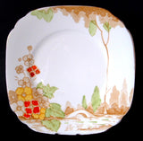 Art Deco Plate England Landscape Bridge 6 Inch Cake Bread Side Plate 1930s Enamel