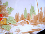 Art Deco Plate England Landscape Bridge 6 Inch Cake Bread Side Plate 1930s Enamel
