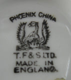 Art Deco Cup And Saucer Phoenix England Forester Lime Green Pink 1930s