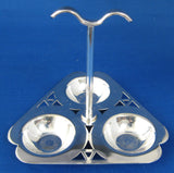 Art Deco Salt Pepper Mustard Tray Set Egg Shape 8 Piece Set 1930s Cobalt Blue Glass EPNS
