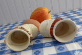 Pair of Egg Cups English Boot House Red Roof Nursery Rhyme 1930s Vintage Old Lady
