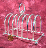 Toast Rack 1930s Retro Silver Plated English 6 Slice Toast Holder Letters Tea Party
