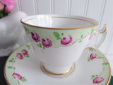 Sweet Rosebud Hand Painted Cup And Saucer Phoenix England Forester 1930s