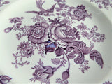 Bristol Lunch Plate Purple Transferware Shabby Chippy Ironstone 1930s Asiatic Pheasants