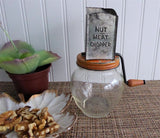 Nut Meat Chopper Original Orange Paint Hazel Atlas Glass Bottom 1930s Metal Top