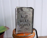 Nut Meat Chopper Original Orange Paint Hazel Atlas Glass Bottom 1930s Metal Top