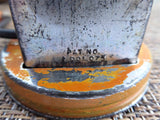 Nut Meat Chopper Original Orange Paint Hazel Atlas Glass Bottom 1930s Metal Top