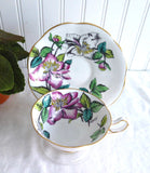 Blushing Pink Rosina Lilies Cup And Saucer Artist Signed Bentley Hand Colored 1930s