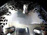 Lovelace Silver Candy Bowl Pierced International Silver 1930s Tea Party Calling Cards