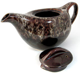 Art Deco Streamlined Teapot Mottled Pottery England Kernow Brown Pottery 1930s Cornwall