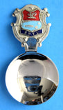Tea Caddy Spoon Rhyl Tea Scoop Souvenir Teabag Caddy 1930s Enamel Finial