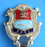 Tea Caddy Spoon Rhyl Tea Scoop Souvenir Teabag Caddy 1930s Enamel Finial