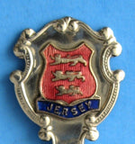 Tea Caddy Spoon Jersey Tea Scoop 1930s Souvenir Enamel 3 Lions Caddy Spoon