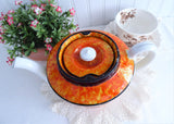 Teapot Art Deco Cottage Artist Signed 1932 Orange Trees Hand Painted TLC