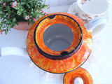 Teapot Art Deco Cottage Artist Signed 1932 Orange Trees Hand Painted TLC