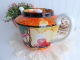 Teapot Art Deco Cottage Artist Signed 1932 Orange Trees Hand Painted TLC