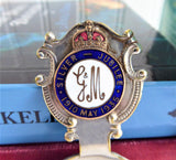 George V And Queen Mary Silver Jubilee Tea Caddy Spoon EPNS 1935 Enamel Finial