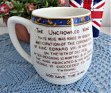 Hammersley Mug King Edward VIII Coronation Uncrowned Abdicated 1937 Bone China