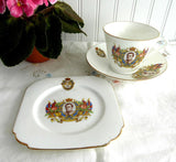 Coronation Teacup Trio King Edward VIII 1937 Cup and Saucer Abdicated Art Deco
