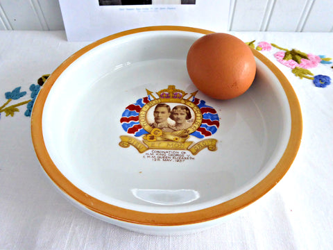 Shelley 1937 Coronation Bowl Baking Dish King George VI Royal Baby Bowl