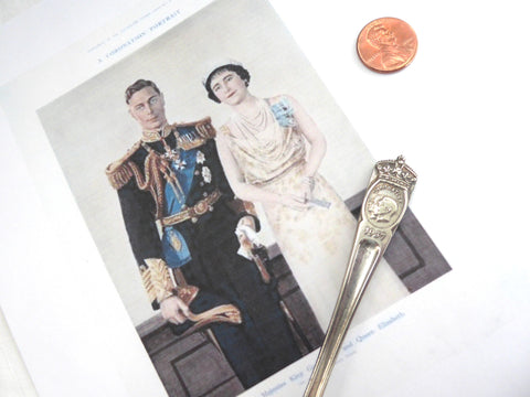 Coronation Souvenir Sugar Spoon King George VI Queen Elizabeth