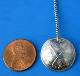 George VI Salt Spoon Sixpence Sterling Silver Handmade 1930s