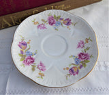 Shelley Pink Floral Dainty Shape Cup and Saucer English Bone China Pink Gold Trim