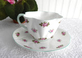 Shelley Teacup And Saucer Rosebud Dainty Shape blue Trim Bone China