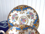 Blue Sheraton Shelley England Cup and Saucer Gainsborough Shape 1950s Pedestal