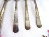 Shabby Teaspoons 5 Oneida Royal Oak Oakleigh Tea Spoons 1940s Silver Plate No Monogram