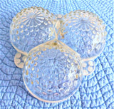 Anchor Hocking Moonstone 3 Part Clover Bowl Opalescent 1940s Hobnail Relish