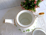 Teapot Aynsley Shamrock Tea Pot 1938-1959 Crocus Shape Bone China Irish Shamrocks